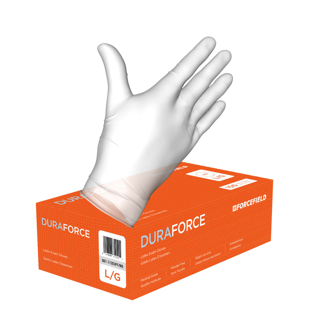 ForceField Duraforce Latex Disposable Examination Gloves CASE/1000 Each