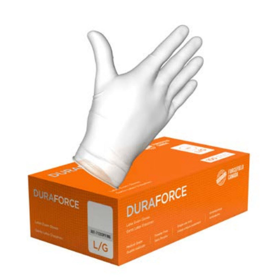 ForceField DURAFORCE Latex Gloves, Powder-Free, Smooth Finish,X-Large CASE/1000 Each