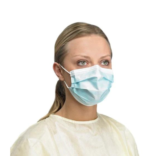 Mascarilla facial con lazo para las orejas según procedimiento ASTM de nivel 2 PRIMED - Azul