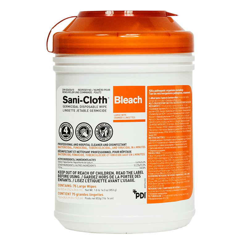 SaniCloth Bleach Germicidal Disposable Wipe Powerful Disinfectant So