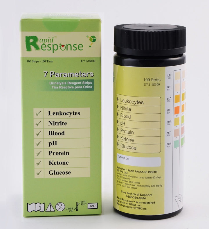 Bandelettes de test d'analyse d'urine à 7 paramètres : rapides et complètes