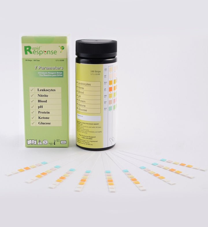 Bandelettes de test d'analyse d'urine à 7 paramètres : rapides et complètes