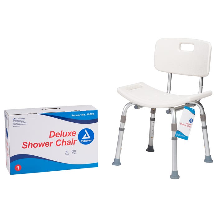 Dynarex Deluxe Shower Chair with Back - Comfort & Stability