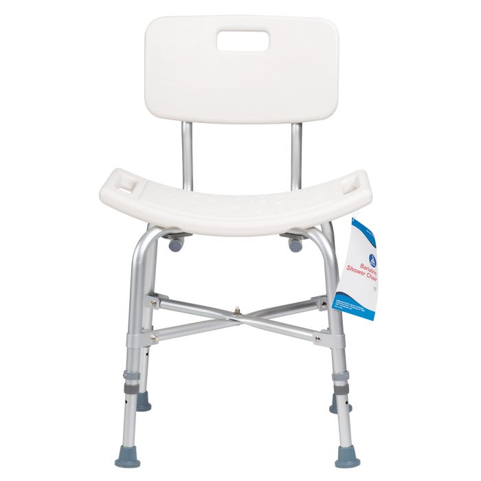 Dynarex Bariatric Shower Chair with Back - Secure Bathing Aid