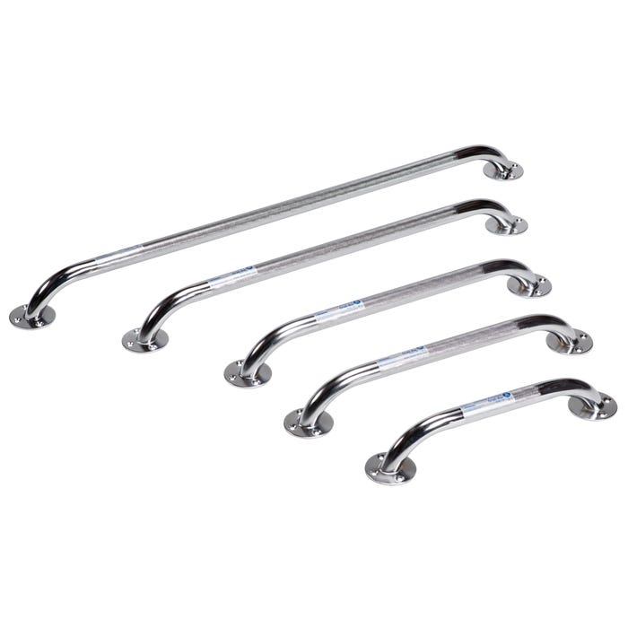 Dynarex Chrome Knurled Grab Bars - Secure Bathroom Support