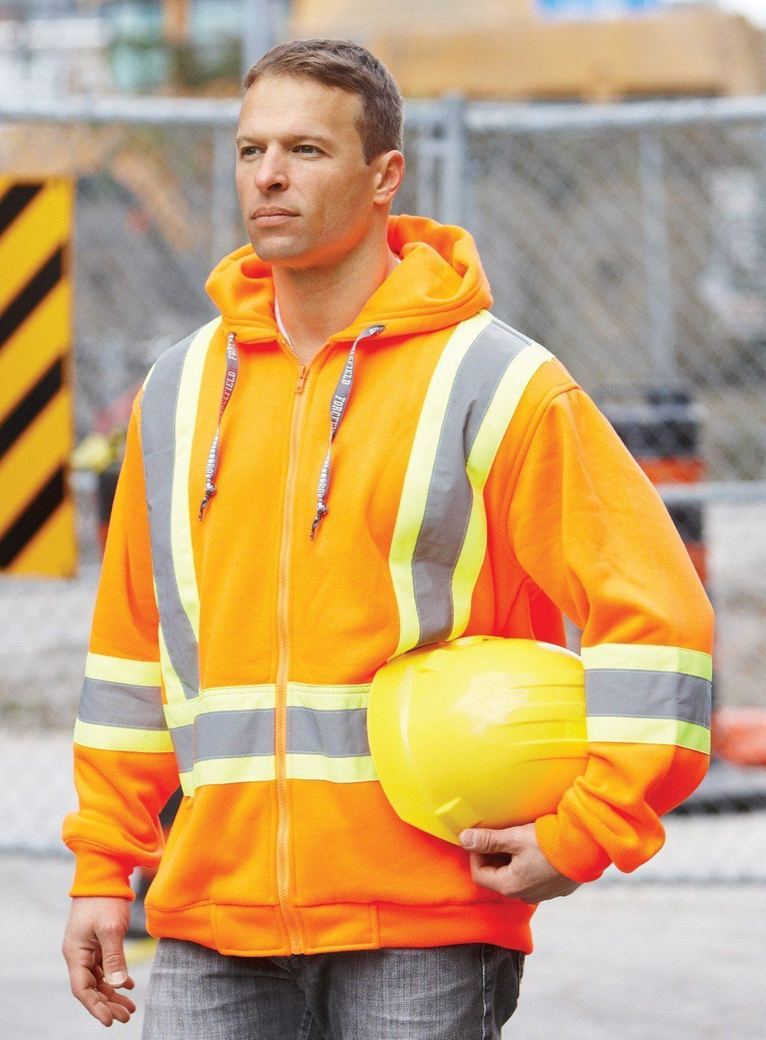 ForceField Deluxe Hi Vis Safety Hoodie Attached Hood