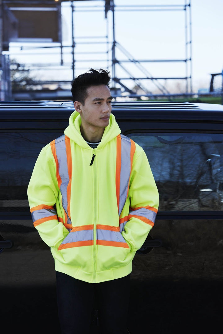 ForceField Deluxe Hi Vis Safety Hoodie Attached Hood