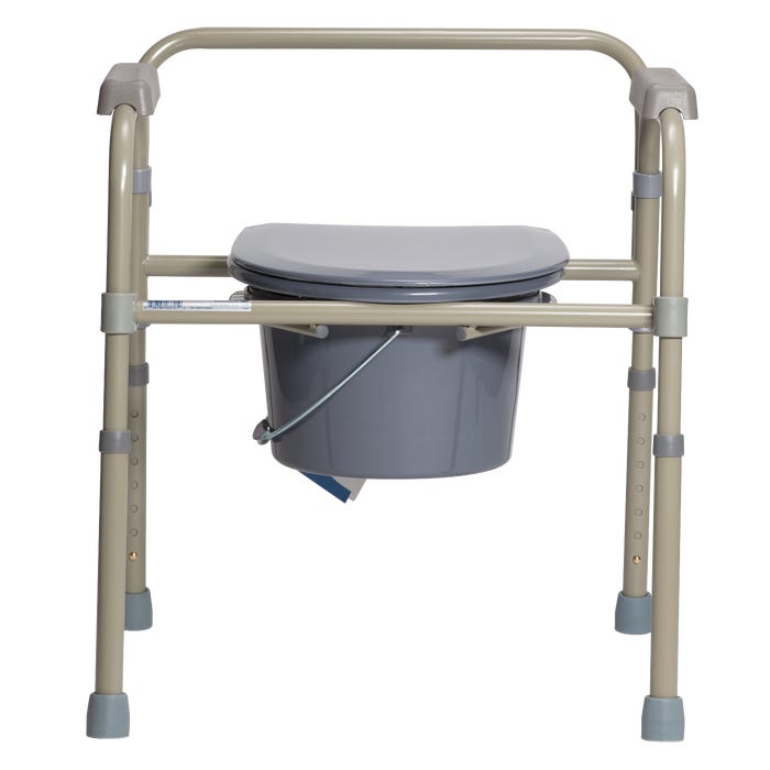 Dynarex Folding Bedside Commode - Convenient and Portable Toilet Chair