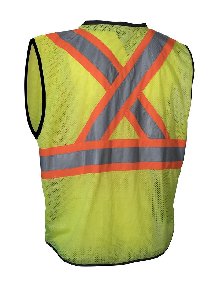 ForceField Hi Vis Traffic Safety Vest with Zipper Front, Tricot Polyester, 3 Sizes