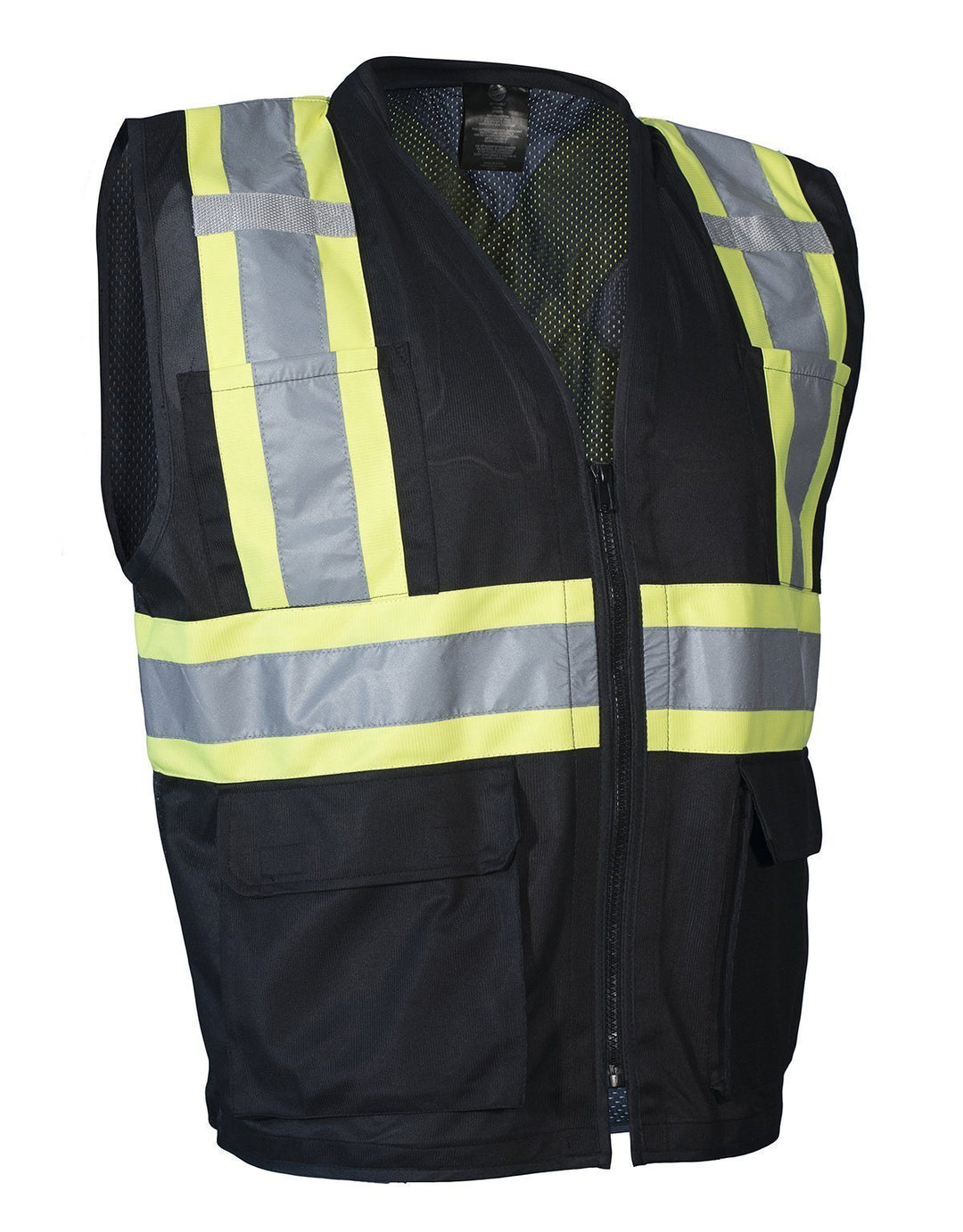 ForceField Hi Vis Traffic Safety Vest with Zipper Front, Tricot Polyester, 3 Sizes
