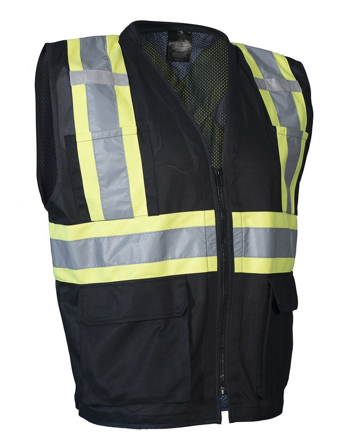 ForceField Hi Vis Traffic Safety Vest with Zipper Front, Tricot Polyester, 3 Sizes