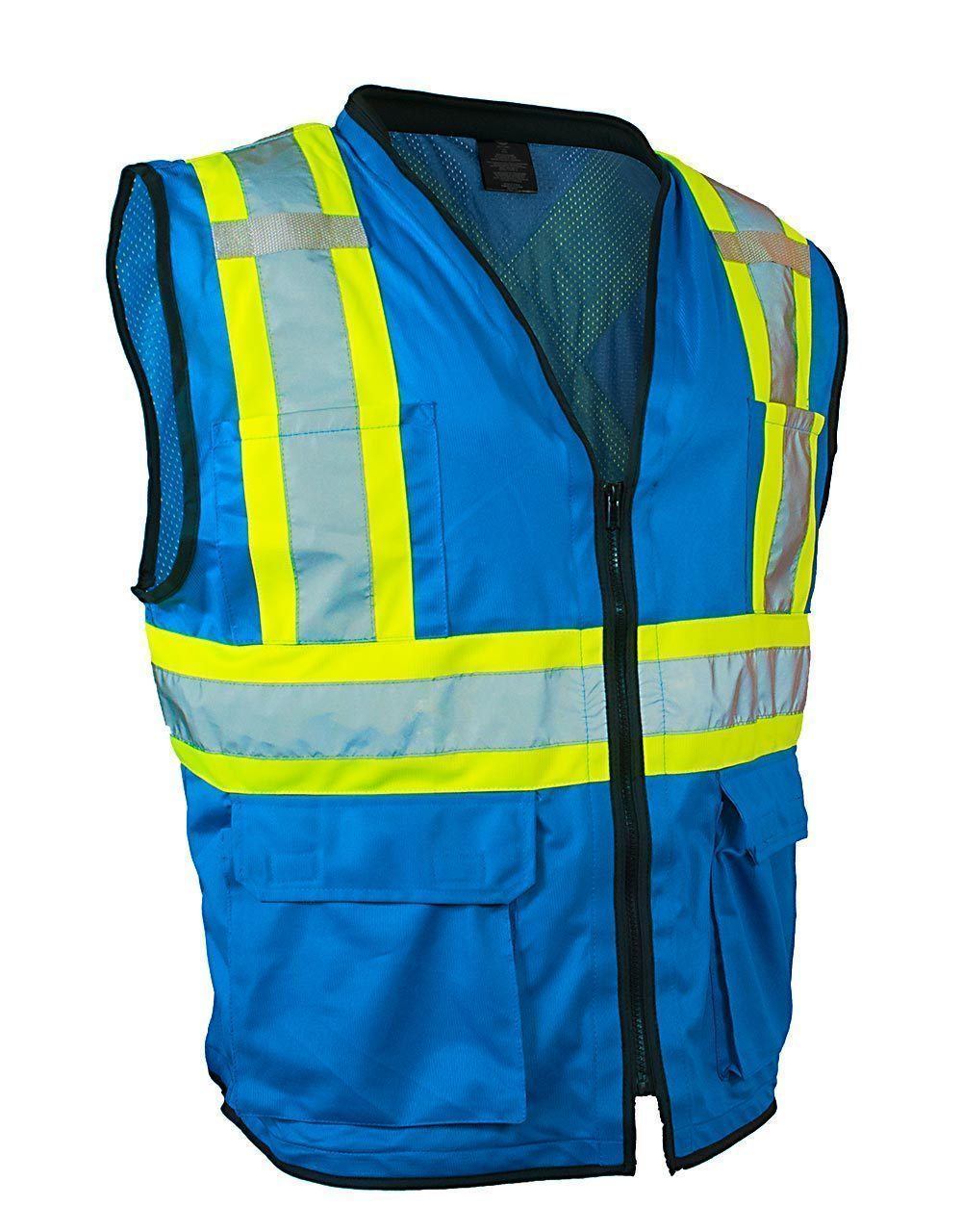 ForceField Hi Vis Traffic Safety Vest with Zipper Front, Tricot Polyester, 3 Sizes