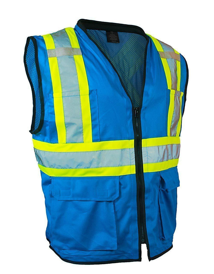 ForceField Hi Vis Traffic Safety Vest with Zipper Front, Tricot Polyester, 3 Sizes