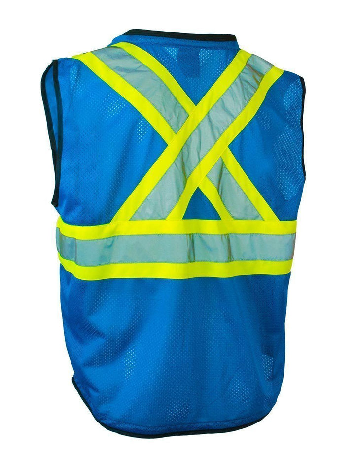 ForceField Hi Vis Traffic Safety Vest with Zipper Front, Tricot Polyester, 3 Sizes