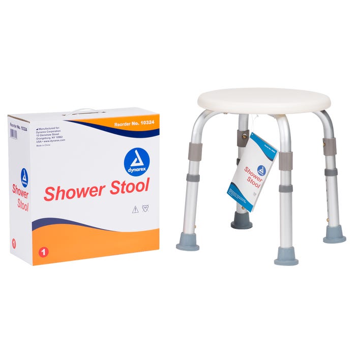 Dynarex Shower Stool - Compact and Secure Bathing Aid