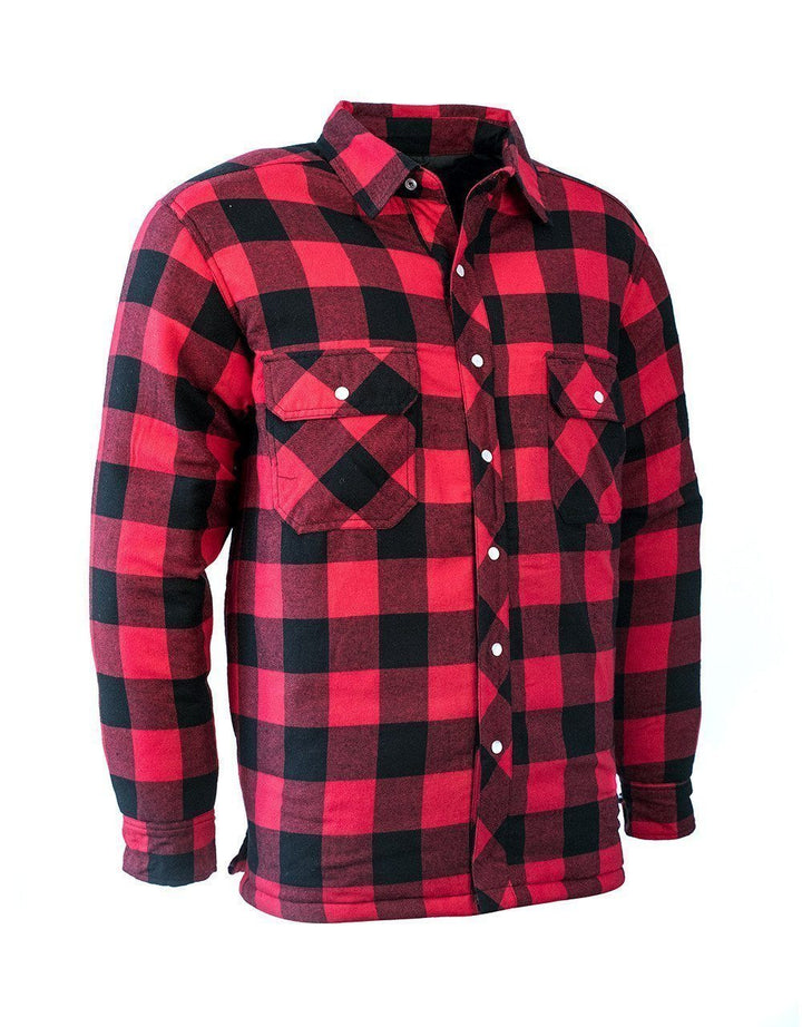 ForceField Red Buffalo Plaid Quilt-Lined Flannel Shirt Jacket