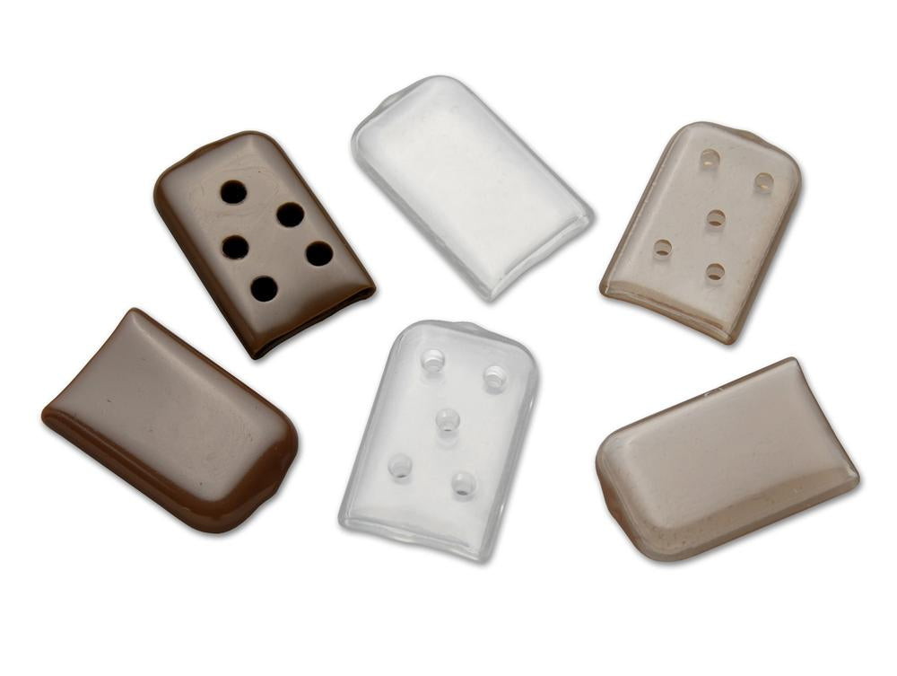 Protectores de punta de instrumento sólidos: Tamaño: 2 x 16 x 25 mm, marrón, sin ventilación