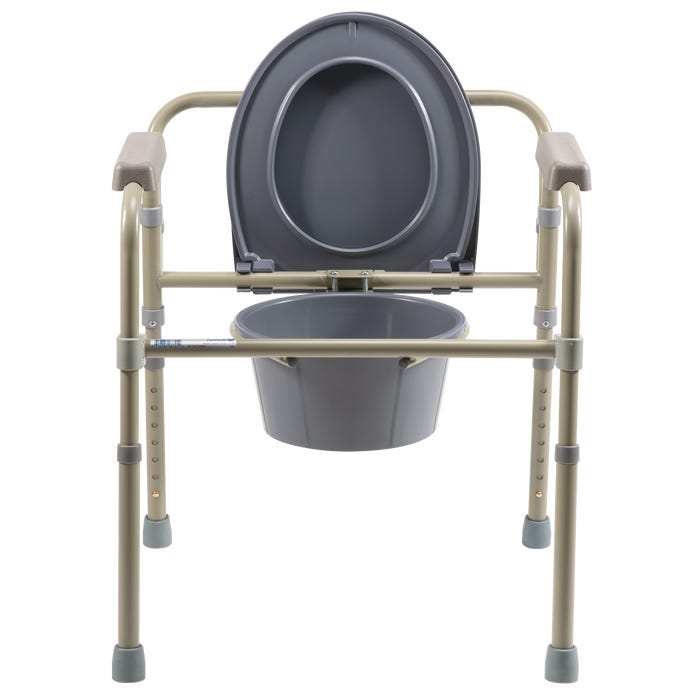 Dynarex Folding Bedside Commode - Convenient and Portable Toilet Chair